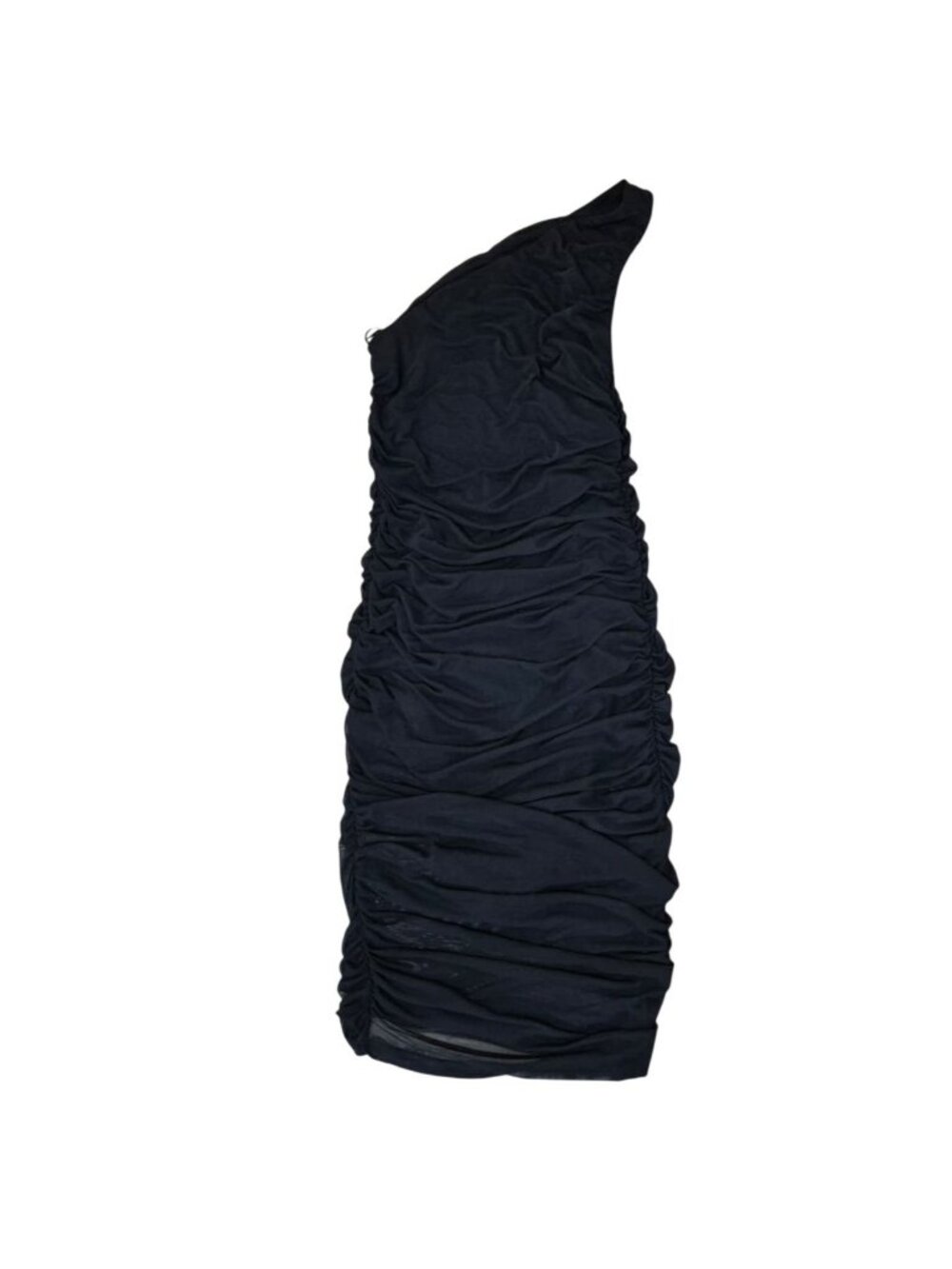 House of Harlow 1960 Black One Elegant Shoulder Ruched Mini Dress Size S NWOT